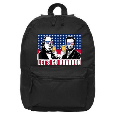 Let's Go Brandon FJB Abe Lincoln George Washington 16 in Basic Backpack