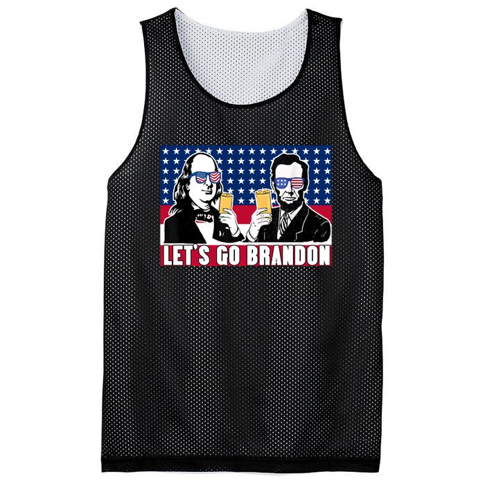 Let's Go Brandon FJB Abe Lincoln George Washington Mesh Reversible Basketball Jersey Tank