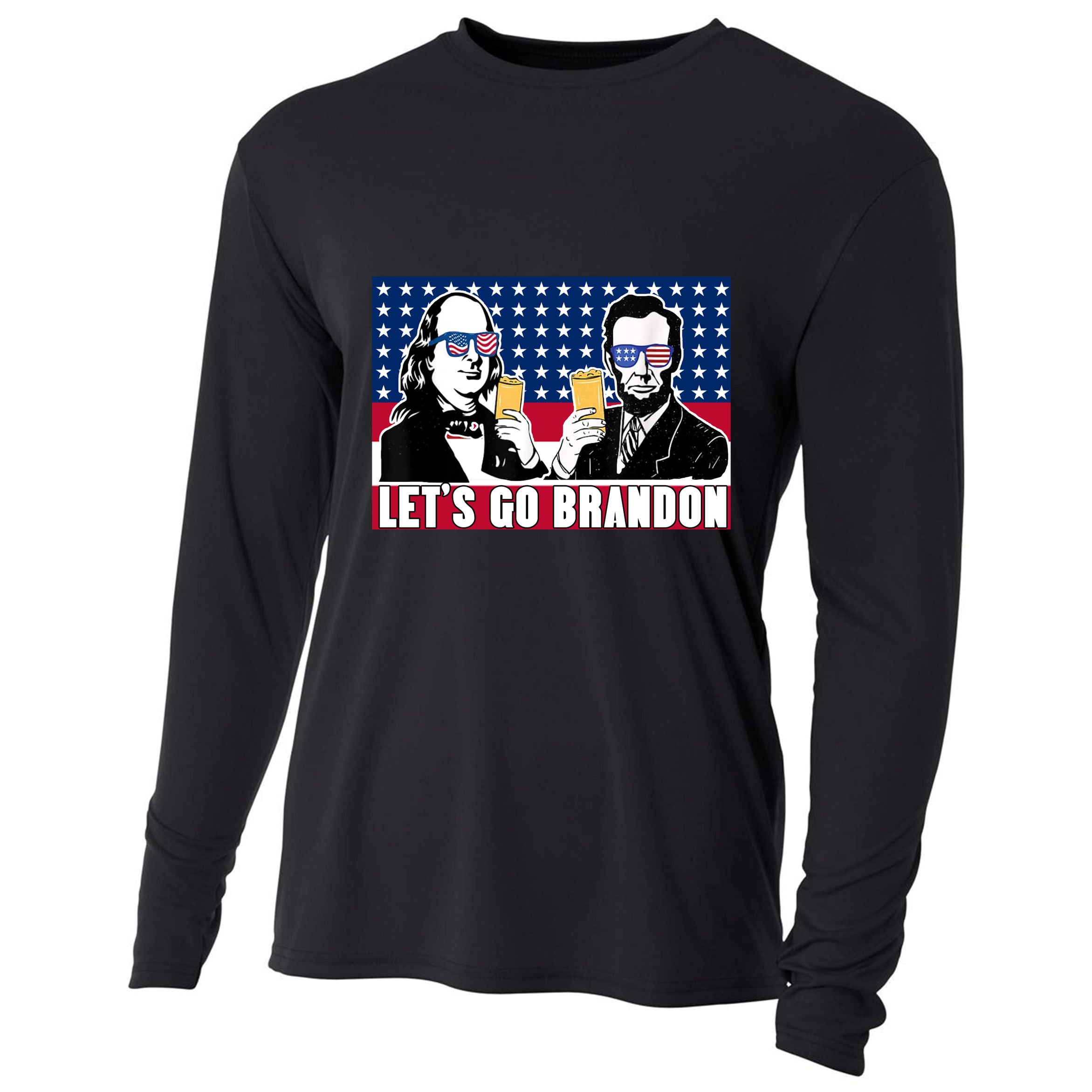 Let's Go Brandon FJB Abe Lincoln George Washington Cooling Performance Long Sleeve Crew