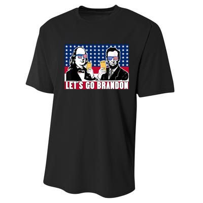 Let's Go Brandon FJB Abe Lincoln George Washington Performance Sprint T-Shirt