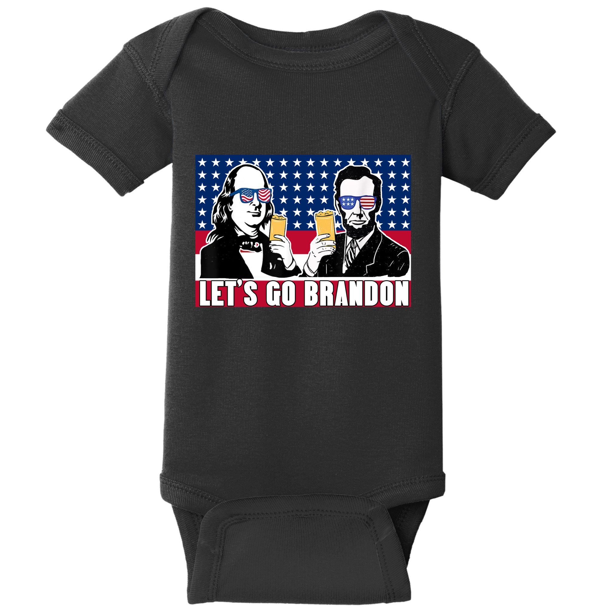 Let's Go Brandon FJB Abe Lincoln George Washington Baby Bodysuit