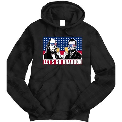 Let's Go Brandon FJB Abe Lincoln George Washington Tie Dye Hoodie