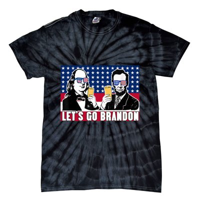 Let's Go Brandon FJB Abe Lincoln George Washington Tie-Dye T-Shirt