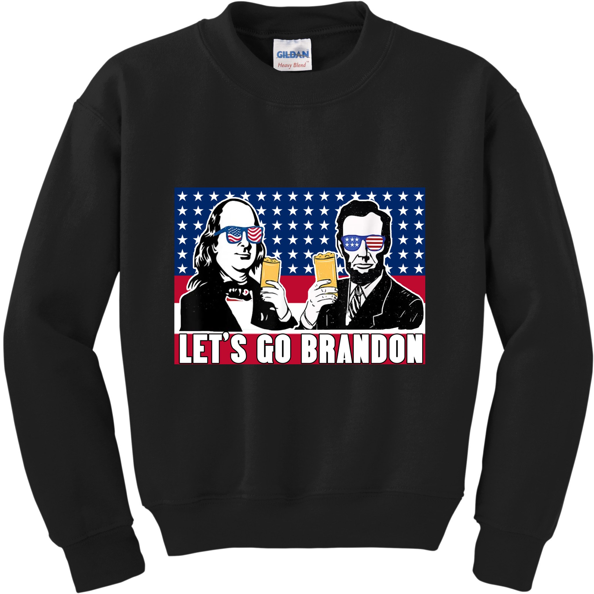 Let's Go Brandon FJB Abe Lincoln George Washington Kids Sweatshirt