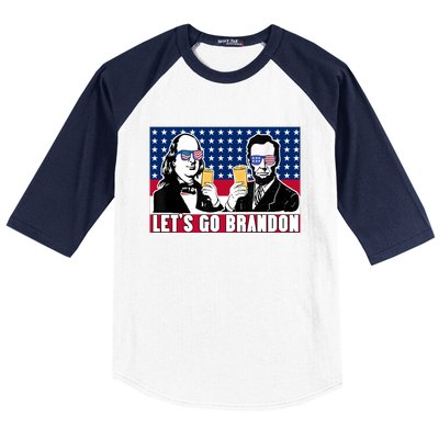 Let's Go Brandon FJB Abe Lincoln George Washington Baseball Sleeve Shirt