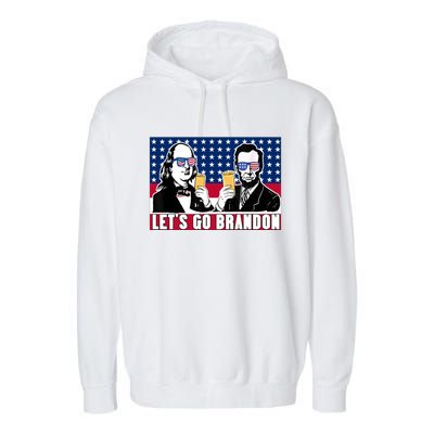 Let's Go Brandon FJB Abe Lincoln George Washington Garment-Dyed Fleece Hoodie