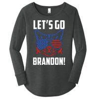 Let’s Go Brandon Cat Conservative American Flag Women's Perfect Tri Tunic Long Sleeve Shirt