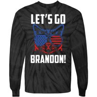 Let’s Go Brandon Cat Conservative American Flag Tie-Dye Long Sleeve Shirt