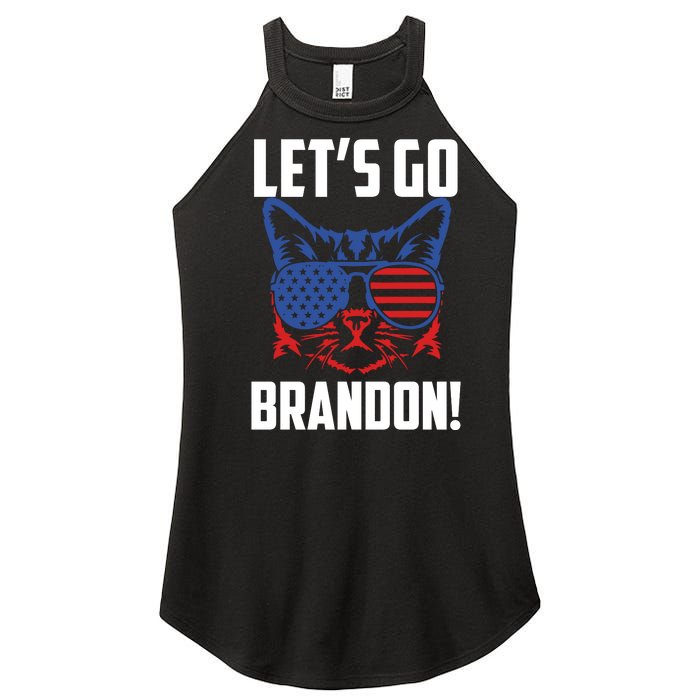 Let’s Go Brandon Cat Conservative American Flag Women's Perfect Tri Rocker Tank