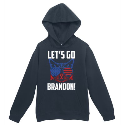 Let’s Go Brandon Cat Conservative American Flag Urban Pullover Hoodie