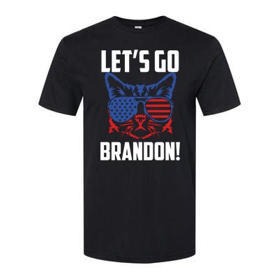 Let’s Go Brandon Cat Conservative American Flag Softstyle CVC T-Shirt