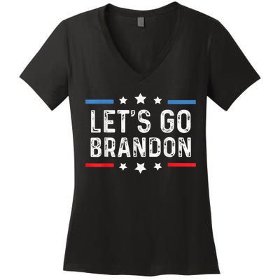 Lets Go Brandon Shirt Let's Go Brandon Funny Women's V-Neck T-Shirt