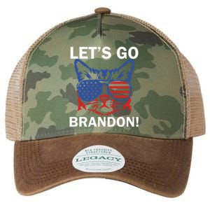 Let’s Go Brandon Cat Conservative American Flag Legacy Tie Dye Trucker Hat