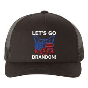 Let’s Go Brandon Cat Conservative American Flag Yupoong Adult 5-Panel Trucker Hat