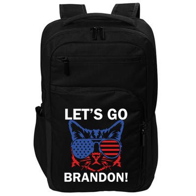 Let’s Go Brandon Cat Conservative American Flag Impact Tech Backpack