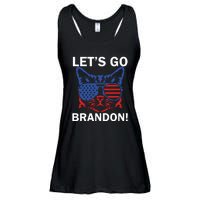 Let’s Go Brandon Cat Conservative American Flag Ladies Essential Flowy Tank