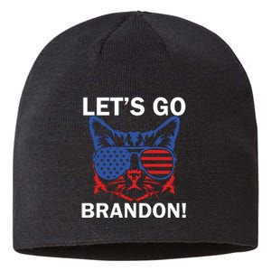 Let’s Go Brandon Cat Conservative American Flag Sustainable Beanie