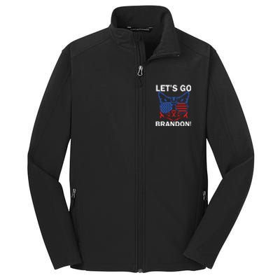 Let’s Go Brandon Cat Conservative American Flag Core Soft Shell Jacket