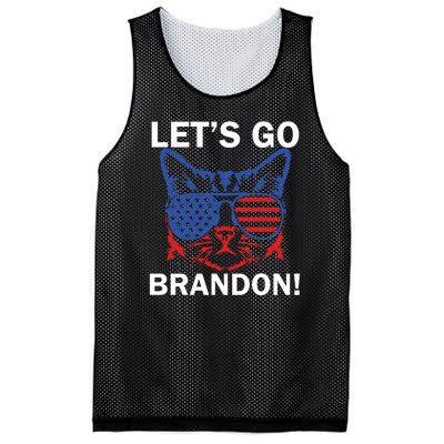 Let’s Go Brandon Cat Conservative American Flag Mesh Reversible Basketball Jersey Tank