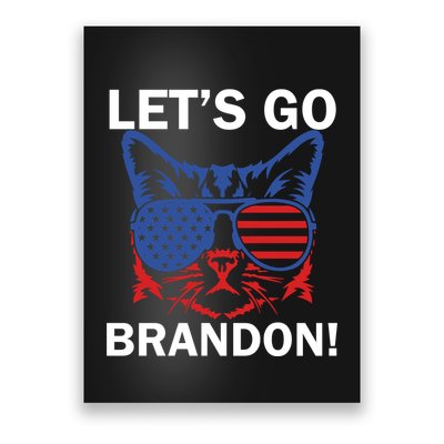 Let’s Go Brandon Cat Conservative American Flag Poster