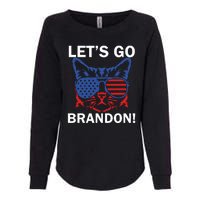 Let’s Go Brandon Cat Conservative American Flag Womens California Wash Sweatshirt