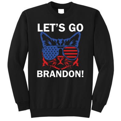 Let’s Go Brandon Cat Conservative American Flag Tall Sweatshirt