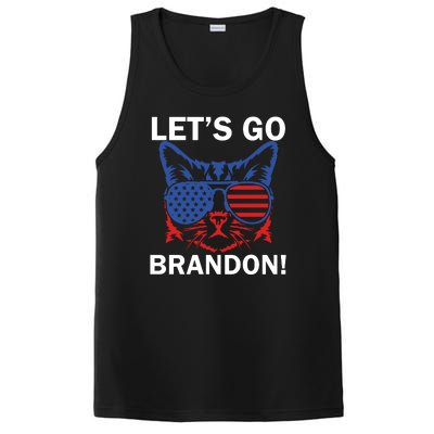 Let’s Go Brandon Cat Conservative American Flag PosiCharge Competitor Tank