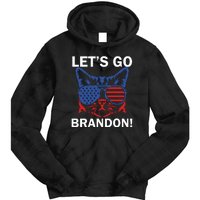 Let’s Go Brandon Cat Conservative American Flag Tie Dye Hoodie