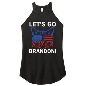 Let’s Go Brandon Cat Conservative American Flag Women's Perfect Tri Rocker Tank