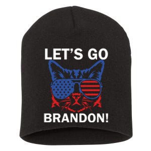 Let’s Go Brandon Cat Conservative American Flag Short Acrylic Beanie