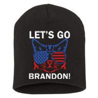 Let’s Go Brandon Cat Conservative American Flag Short Acrylic Beanie