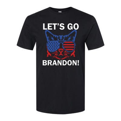 Let’s Go Brandon Cat Conservative American Flag Softstyle CVC T-Shirt