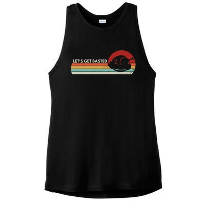 Let's Get Basted Thanksgiving Vintage Retro Turkey Leg Day Gift Ladies PosiCharge Tri-Blend Wicking Tank