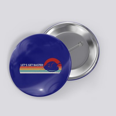 Let's Get Basted Thanksgiving Vintage Retro Turkey Leg Day Gift Button