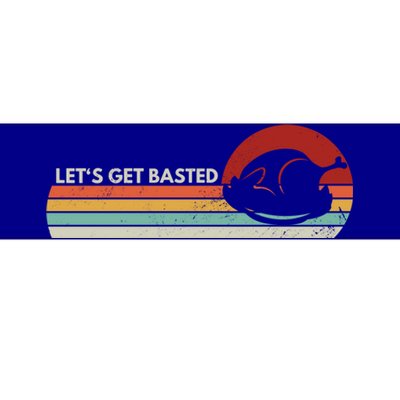 Let's Get Basted Thanksgiving Vintage Retro Turkey Leg Day Gift Bumper Sticker