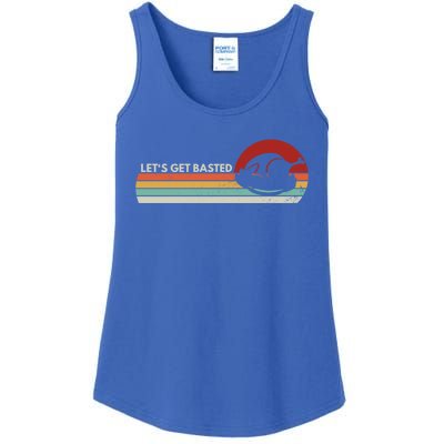 Let's Get Basted Thanksgiving Vintage Retro Turkey Leg Day Gift Ladies Essential Tank