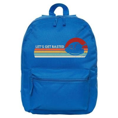 Let's Get Basted Thanksgiving Vintage Retro Turkey Leg Day Gift 16 in Basic Backpack