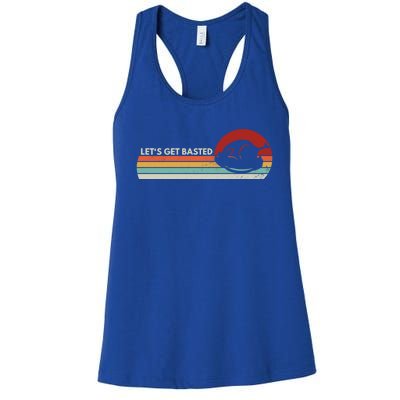 Let's Get Basted Thanksgiving Vintage Retro Turkey Leg Day Gift Women's Racerback Tank