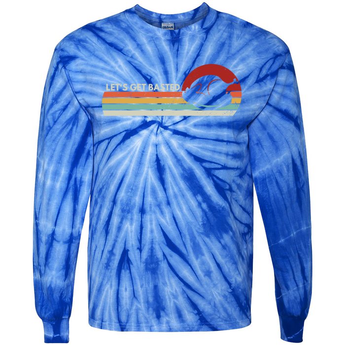 Let's Get Basted Thanksgiving Vintage Retro Turkey Leg Day Gift Tie-Dye Long Sleeve Shirt