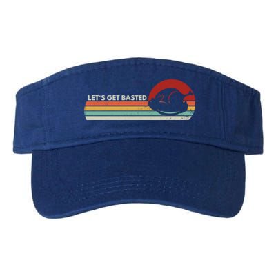 Let's Get Basted Thanksgiving Vintage Retro Turkey Leg Day Gift Valucap Bio-Washed Visor