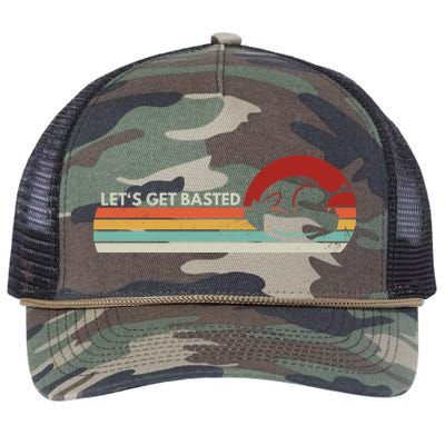 Let's Get Basted Thanksgiving Vintage Retro Turkey Leg Day Gift Retro Rope Trucker Hat Cap