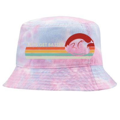 Let's Get Basted Thanksgiving Vintage Retro Turkey Leg Day Gift Tie-Dyed Bucket Hat