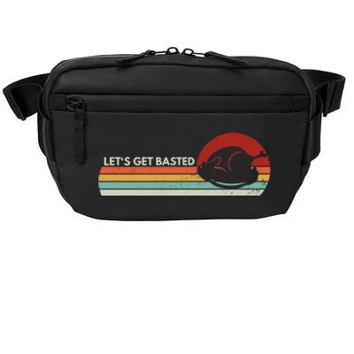 Let's Get Basted Thanksgiving Vintage Retro Turkey Leg Day Gift Crossbody Pack