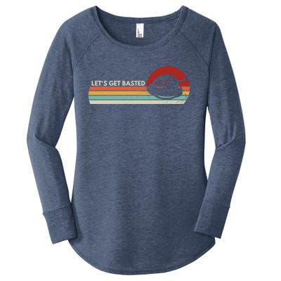 Let's Get Basted Thanksgiving Vintage Retro Turkey Leg Day Gift Women's Perfect Tri Tunic Long Sleeve Shirt