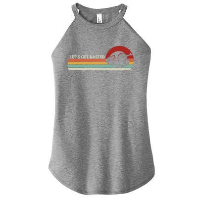 Let's Get Basted Thanksgiving Vintage Retro Turkey Leg Day Gift Women's Perfect Tri Rocker Tank