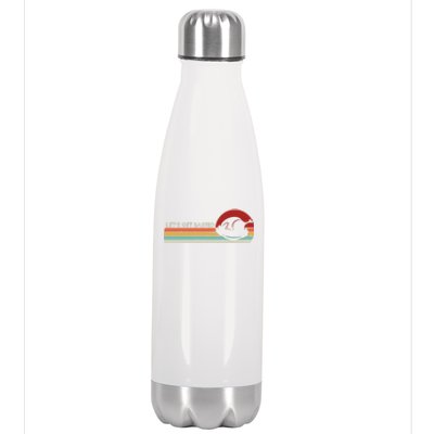 Let's Get Basted Thanksgiving Vintage Retro Turkey Leg Day Gift Stainless Steel Insulated Water Bottle