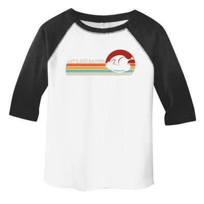 Let's Get Basted Thanksgiving Vintage Retro Turkey Leg Day Gift Toddler Fine Jersey T-Shirt