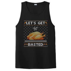 LetS Get Basted Turkey Fall Vibes Ugly Thanksgiving Sweater Funny Gift PosiCharge Competitor Tank