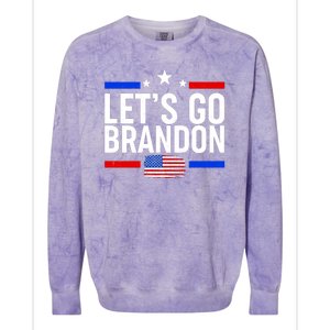 Let's Go Brandon Distress USA Flag FJB Chant Colorblast Crewneck Sweatshirt