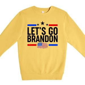 Let's Go Brandon Distress USA Flag FJB Chant Premium Crewneck Sweatshirt